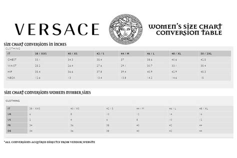 versace sizes chart|versace swim size guide.